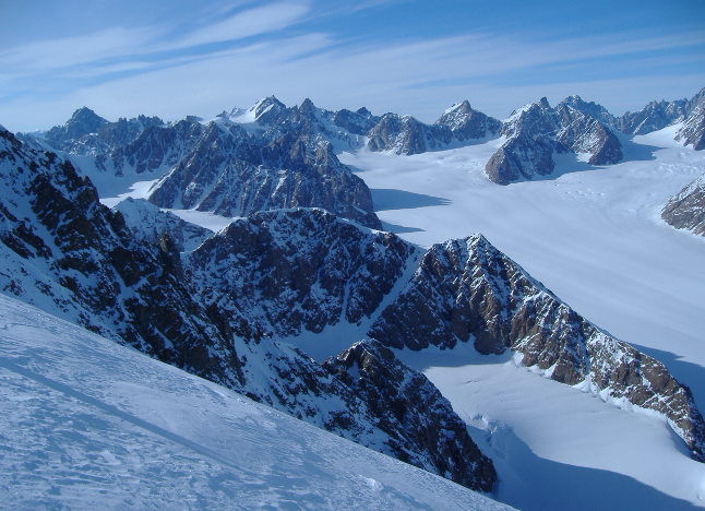 BASCD glacier seen from the east flank of Margaretebjerge